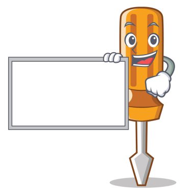 Yönetim Kurulu tornavida karakter karikatür tarzı ile