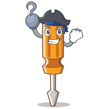 Korsan tornavida karakter karikatür tarzı