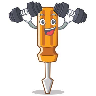 Fitness tornavida karakter karikatür tarzı