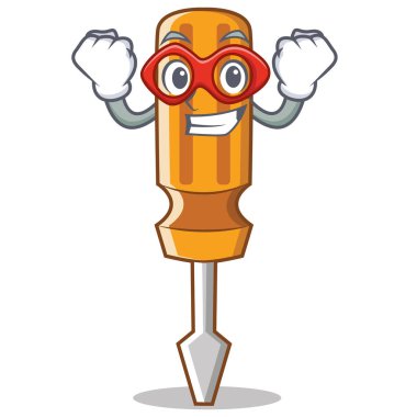 Süper kahraman tornavida karakter karikatür tarzı