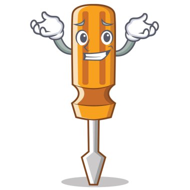 Sırıtan tornavida karakter karikatür tarzı