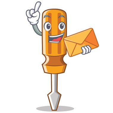 Zarf tornavida karakter karikatür tarzı ile