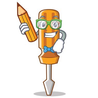 Öğrenci tornavida karakter karikatür tarzı