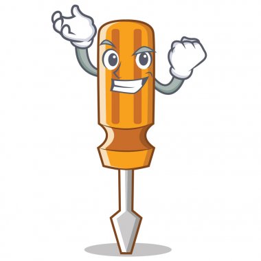 Başarılı tornavida karakter karikatür tarzı