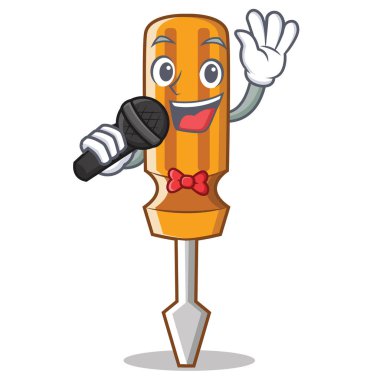 Şarkı tornavida karakter karikatür tarzı