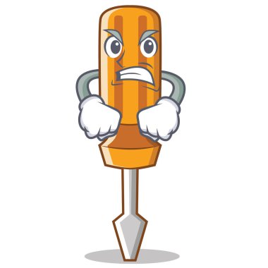 Kızgın tornavida karakter karikatür tarzı