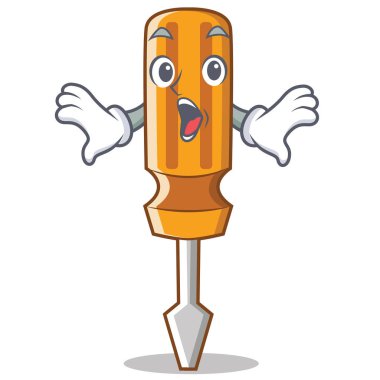 Sürpriz tornavida karakter karikatür tarzı