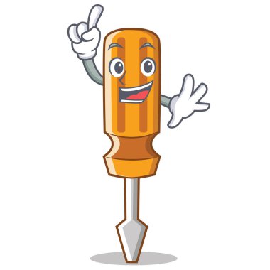 Parmak tornavida karakter karikatür tarzı