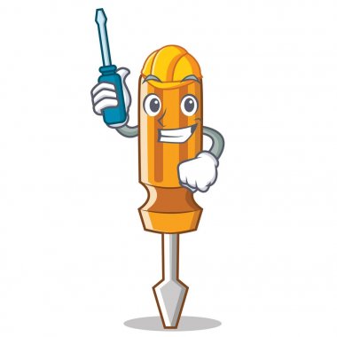 Otomotiv tornavida karakter karikatür tarzı