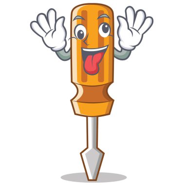 Deli tornavida karakter karikatür tarzı