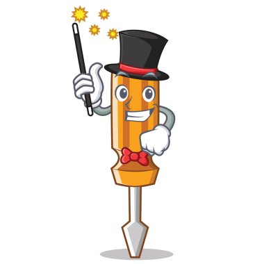 Sihirbaz tornavida karakter karikatür tarzı