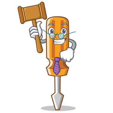 Yargıç tornavida karakter karikatür tarzı