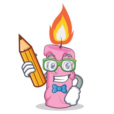 Öğrenci mum karakter karikatür tarzı