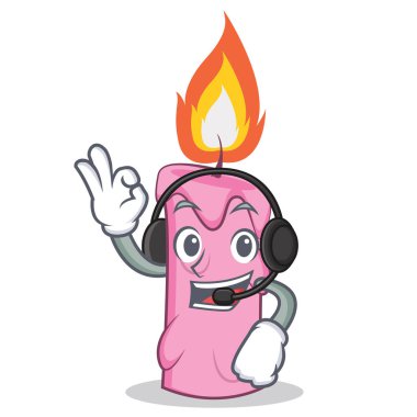 Kulaklık mum karakter karikatür tarzı ile