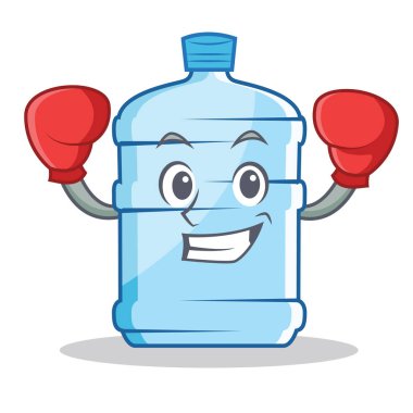 Boks galon karakter karikatür tarzı