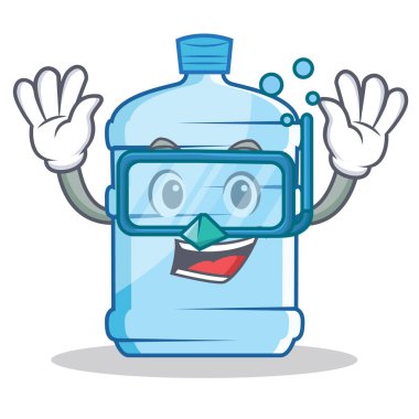 Dalış galon karakter karikatür tarzı