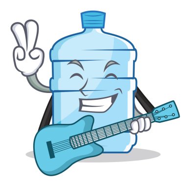 Gitar galon karakter karikatür tarzı ile