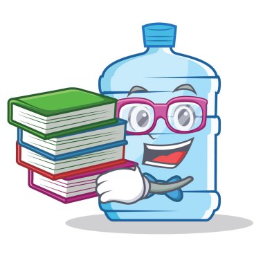 Öğrenci kitap galon karakter karikatür tarzı ile