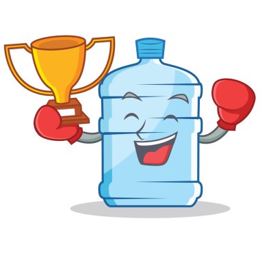 Boks şampiyonu galon karakter karikatür tarzı