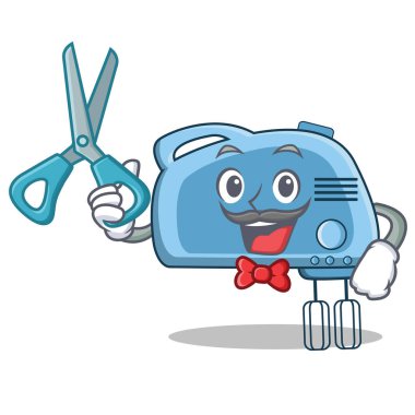 Mikser karakter karikatür tarzı berber