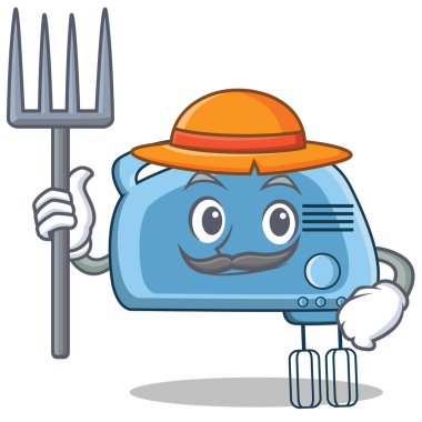 Çiftçi Mikser karakter karikatür tarzı