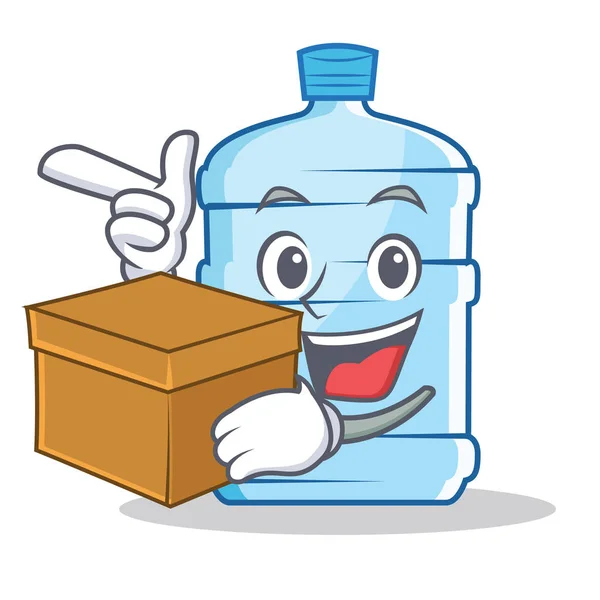 With box gallon character cartoon style — Stock Vector