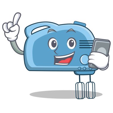 Telefon Mikser karakter karikatür tarzı ile