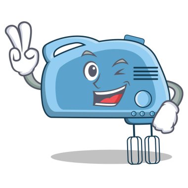 İki Mikser karakter karikatür tarzı parmak