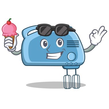 Dondurma Mikser karakter karikatür tarzı ile