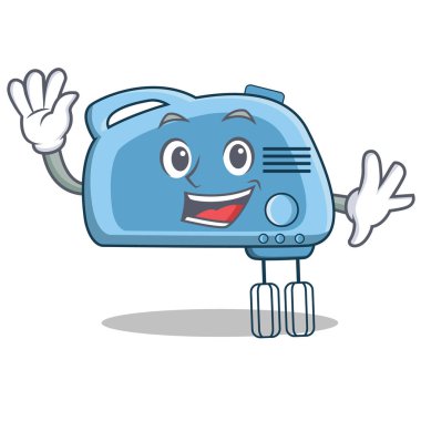 Mikser karakter karikatür tarzı sallayarak