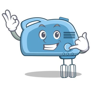 Mikser karakter karikatür tarzı beni ara