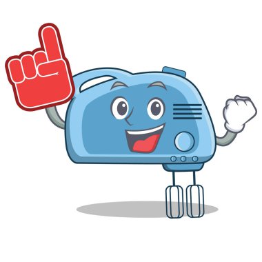 Köpük parmak Mikser karakter karikatür tarzı