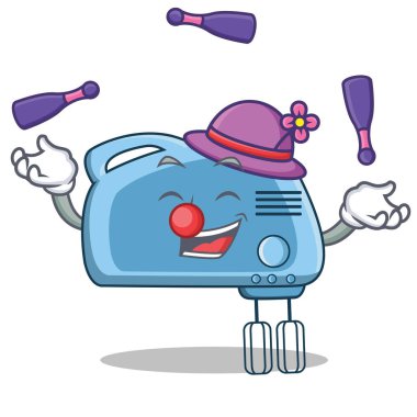 Mikser karakter karikatür tarzı hokkabazlık