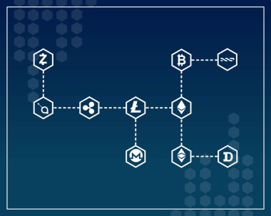 Blok zinciri tasarım stili koleksiyonu