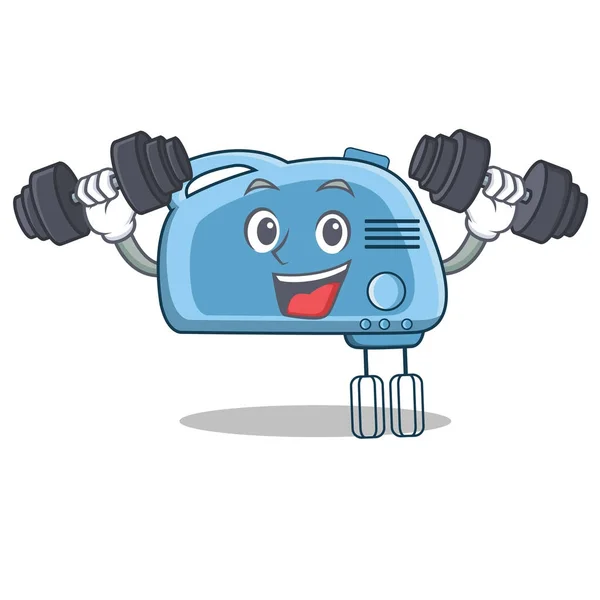 Mezclador de fitness carácter estilo de dibujos animados — Vector de stock