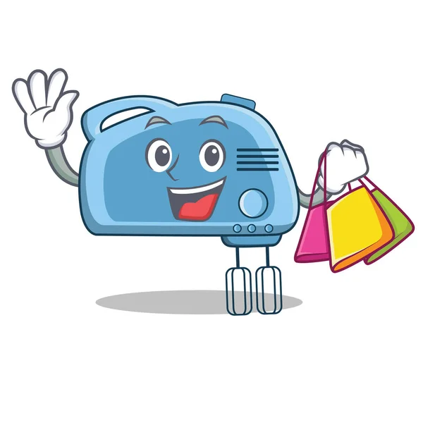 Mezclador de compras carácter estilo de dibujos animados — Vector de stock