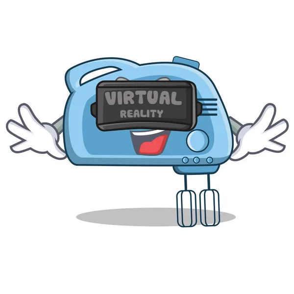 Con mezclador de realidad virtual carácter estilo de dibujos animados — Vector de stock