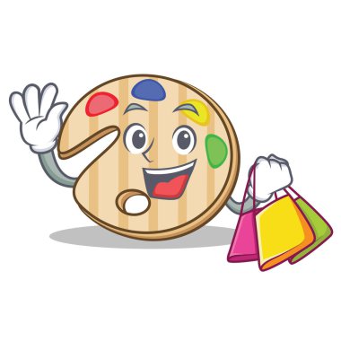 Alışveriş boya paleti karakter karikatür