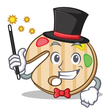 Sihirbaz boya paleti karakter karikatür