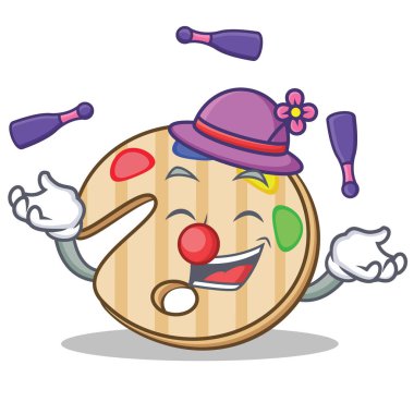 Boya paleti karakter karikatür hokkabazlık