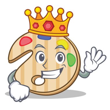Kral boya paleti karakter karikatür