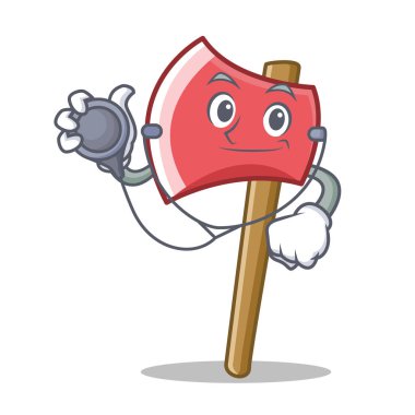 Doktor balta karakter karikatür tarzı