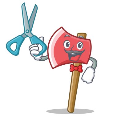 Kuaför balta karakter karikatür tarzı