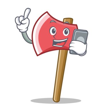 Telefon balta karakter karikatür tarzı ile