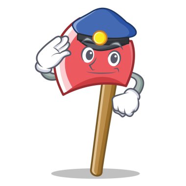 Polis karakter karikatür tarzı axe