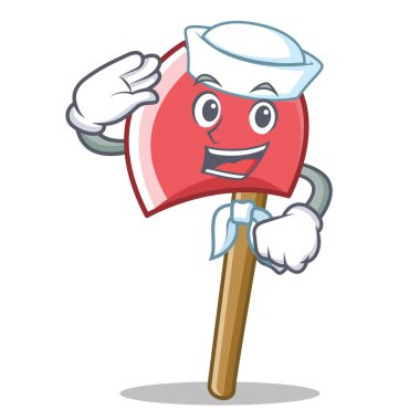 Denizci balta karakter karikatür tarzı