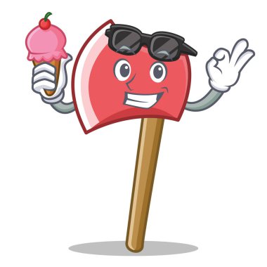 Dondurma balta karakter karikatür tarzı ile