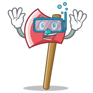 Dalış balta karakter karikatür tarzı