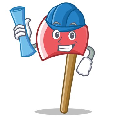 Mimar balta karakter karikatür tarzı