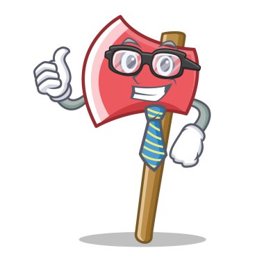 İşadamı balta karakter karikatür tarzı